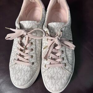 Women's Pink and White Sneakers